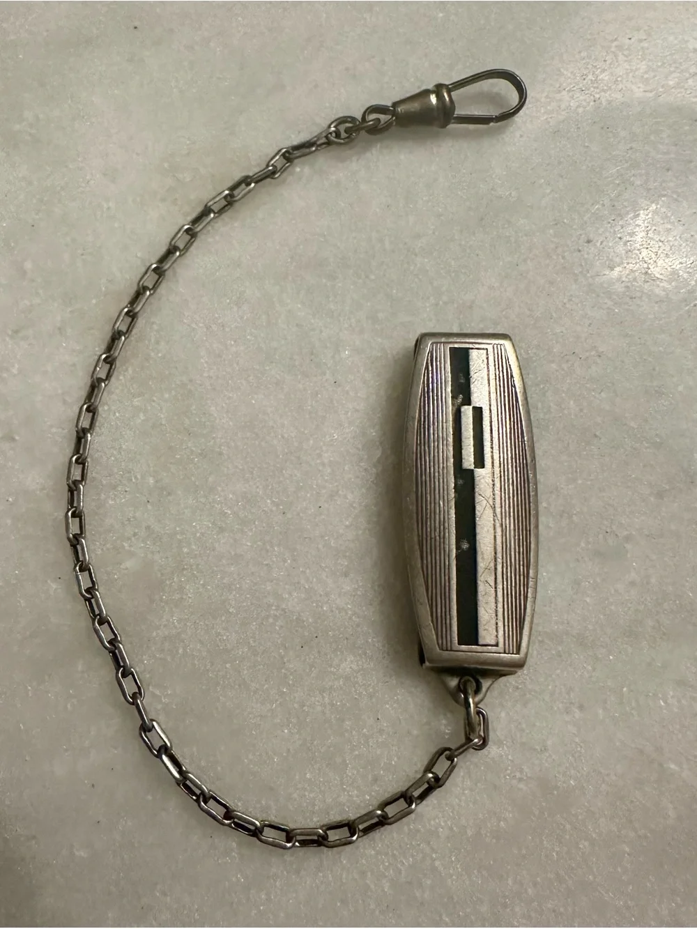 VTG Hickok Beltogram sterling silver 925 art deco watch chain